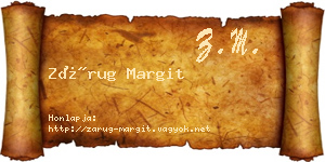 Zárug Margit névjegykártya